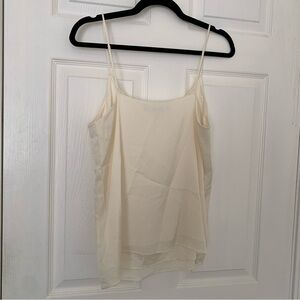 Quince Cream Silk Camisole Tank L